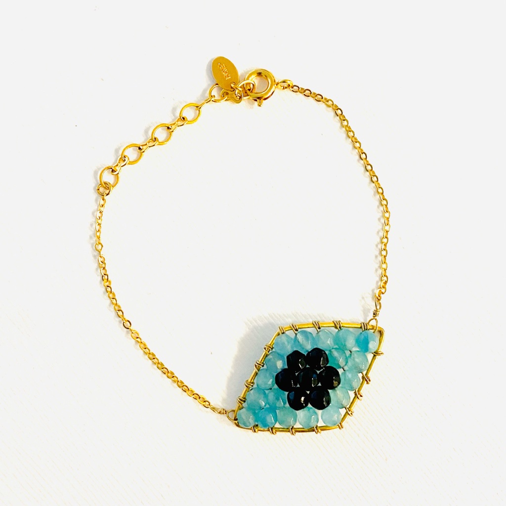 Aqua Jade Black Onyx Taolei Bracelet